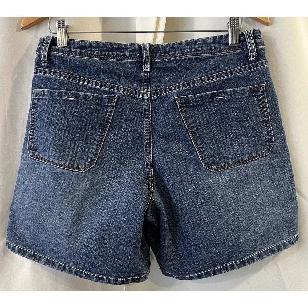 Vintage 90s Y2K‎ Faded Glory Stretch Med Wash Mid Rise Denim Shorts Size 8